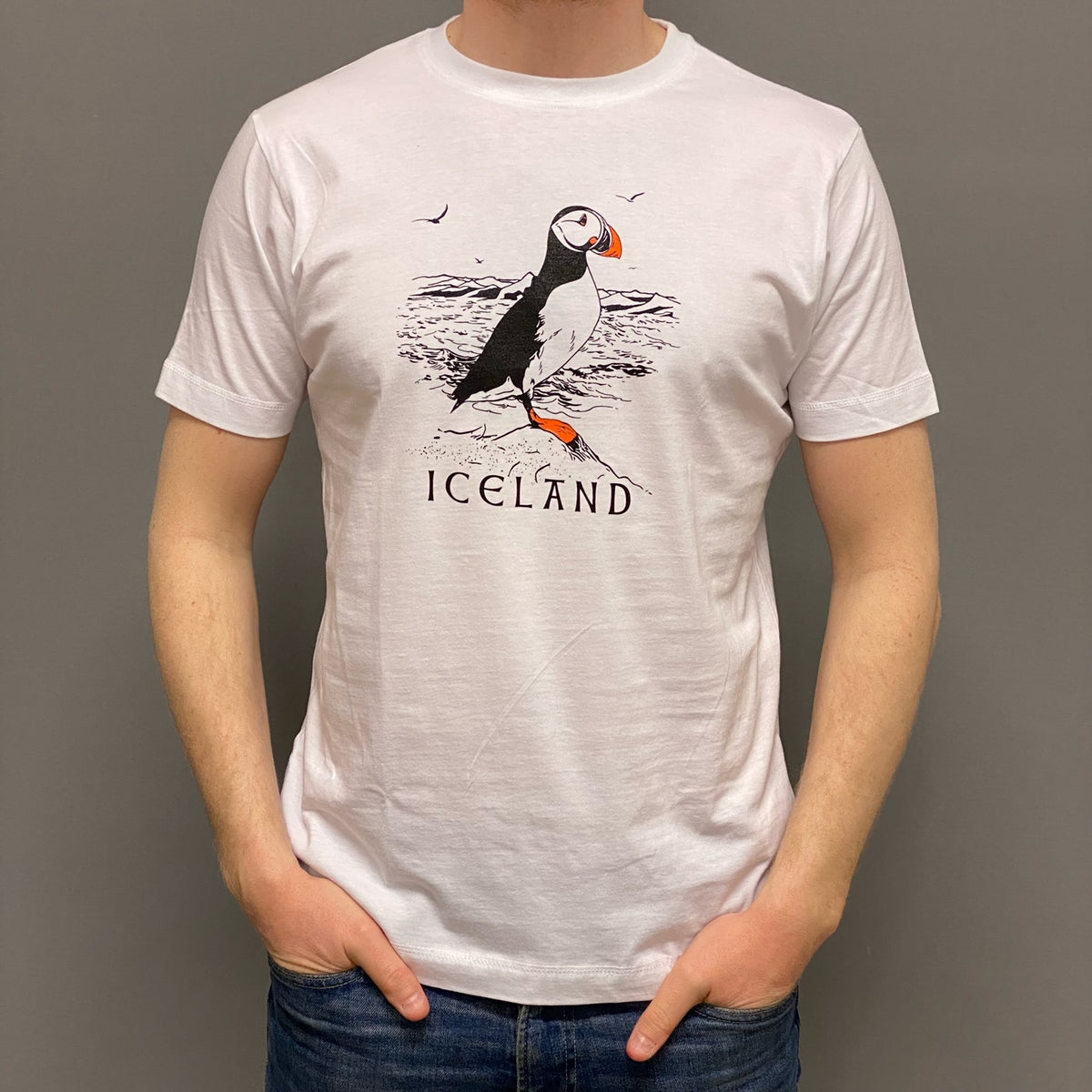 Puffin Iceland T-shirt White – bolasmidjan