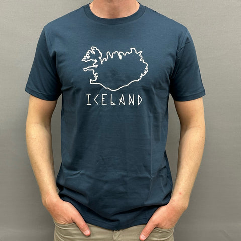 Iceland rune font blue - T-Shirt